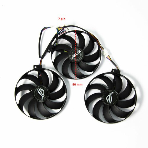 Комплект кулеров для видеокарт ASUS ROG (3 вентилятора) 90 мм 87mm 4 pin pla09215s12h rtx 2060 cooling fan for evga rtx 2060 2070 2080 super rtx 2070 2080 black edition gaming graphics cards