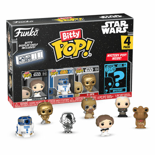 Фигурка Funko Bitty POP: Star Wars S2: Princess Leia+R2-D2+C-3PO+Mystery (1 of 4) 4PK 71512