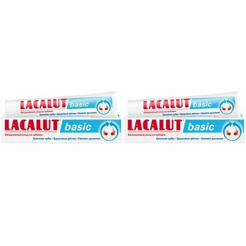 Lacalut Зубная паста Бейсик 75 мл, 2 шт. зубная паста lacalut бейсик 75 мл 559650