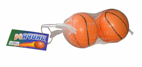 Набор мячей 1toy PU, баскетбол, 7,5 см, 2 шт в сетке