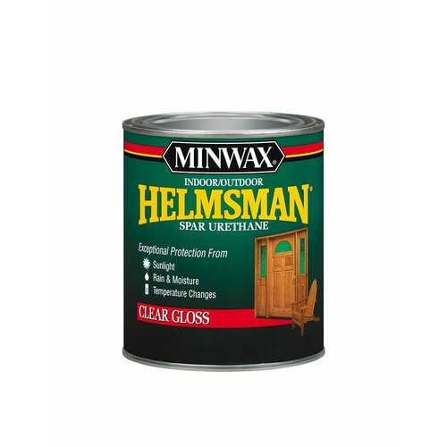 Лак яхтный, глянцевый Minwax Helmsman Indoor/Outdoor Spar Urethane Clear Gloss Прозрачный, 473 мл. minwax clear brushing lacquer gloss quart