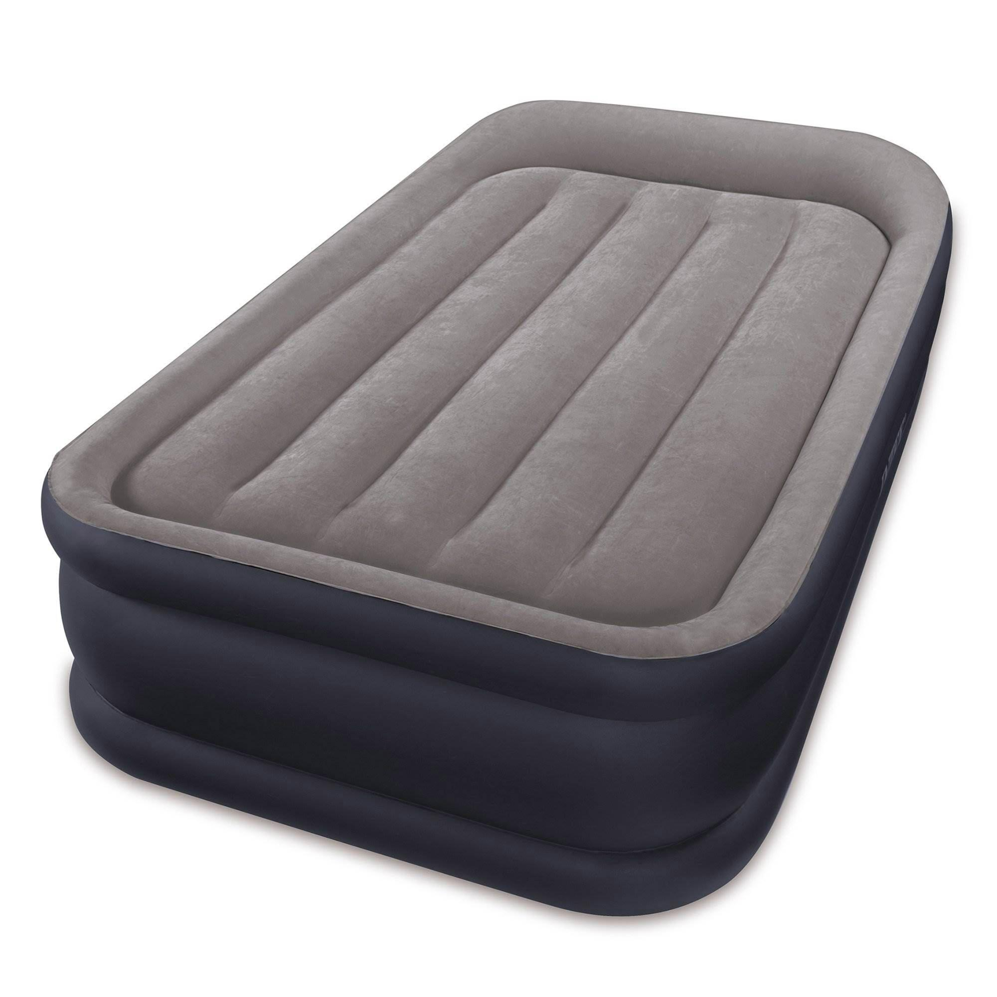 Надувной матрас Intex Deluxe Pillow Rest Raised Bed (64132), 191х99 см, серый/синий