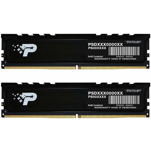 PATRIOT Память DDR5 2x32GB 4800MHz Patriot PSP564G4800KH1 Signature Premium RTL PC5-38400 CL40 DIMM 288-pin 1.1В kit single rank с радиатором Ret PSP564G4800KH1