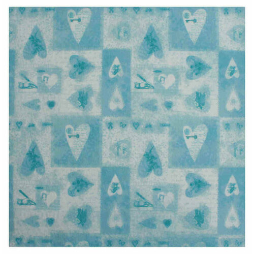 Фетр c рисунком STAMPERIA 100полиэстер Голубые сердца 1мм 3030см 1шт 388₽