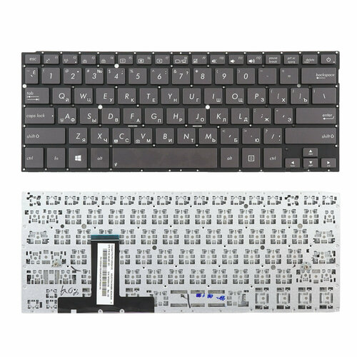 Клавиатура для ноутбука Asus UX31A, UX32, U38D черная без рамки клавиатура для ноутбука asus ux31a черная без рамки без подсветки