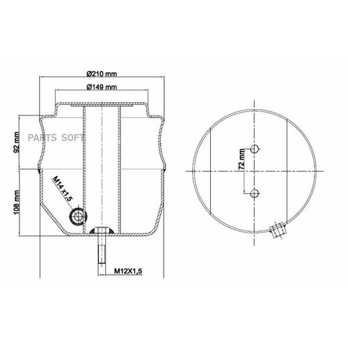 AVLKRAFT 70190617 Основание пневморессоры МВ нижнее евое 149200210мм