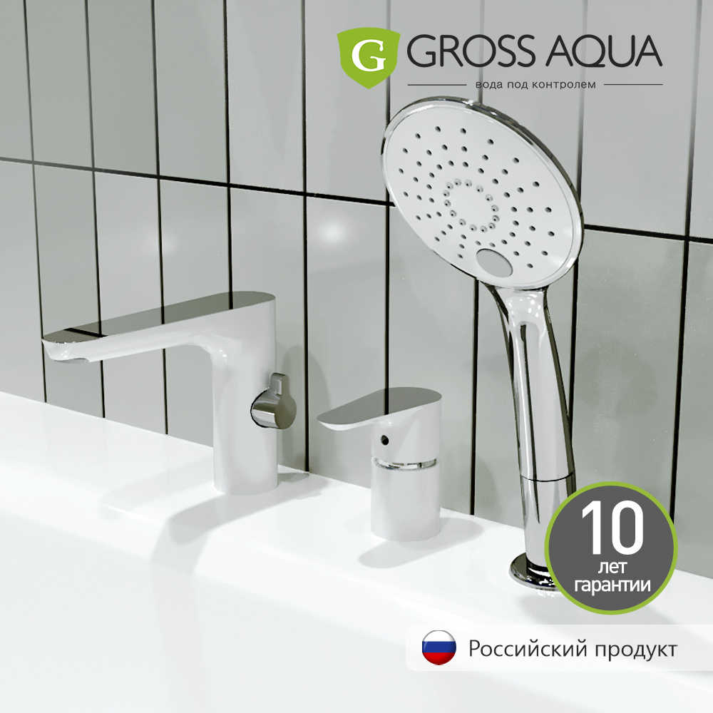 фото Смеситель на борт ванны на 3 отверстия Space GROSS AQUA