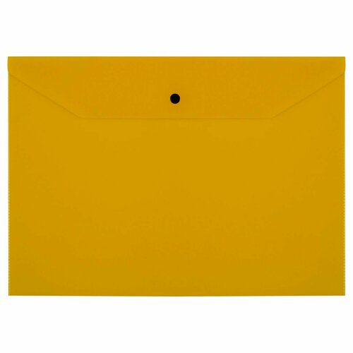 Папка-конверт на кнопке СТАММ А4, 120мкм, пластик, прозрачная, желтая (30 шт)