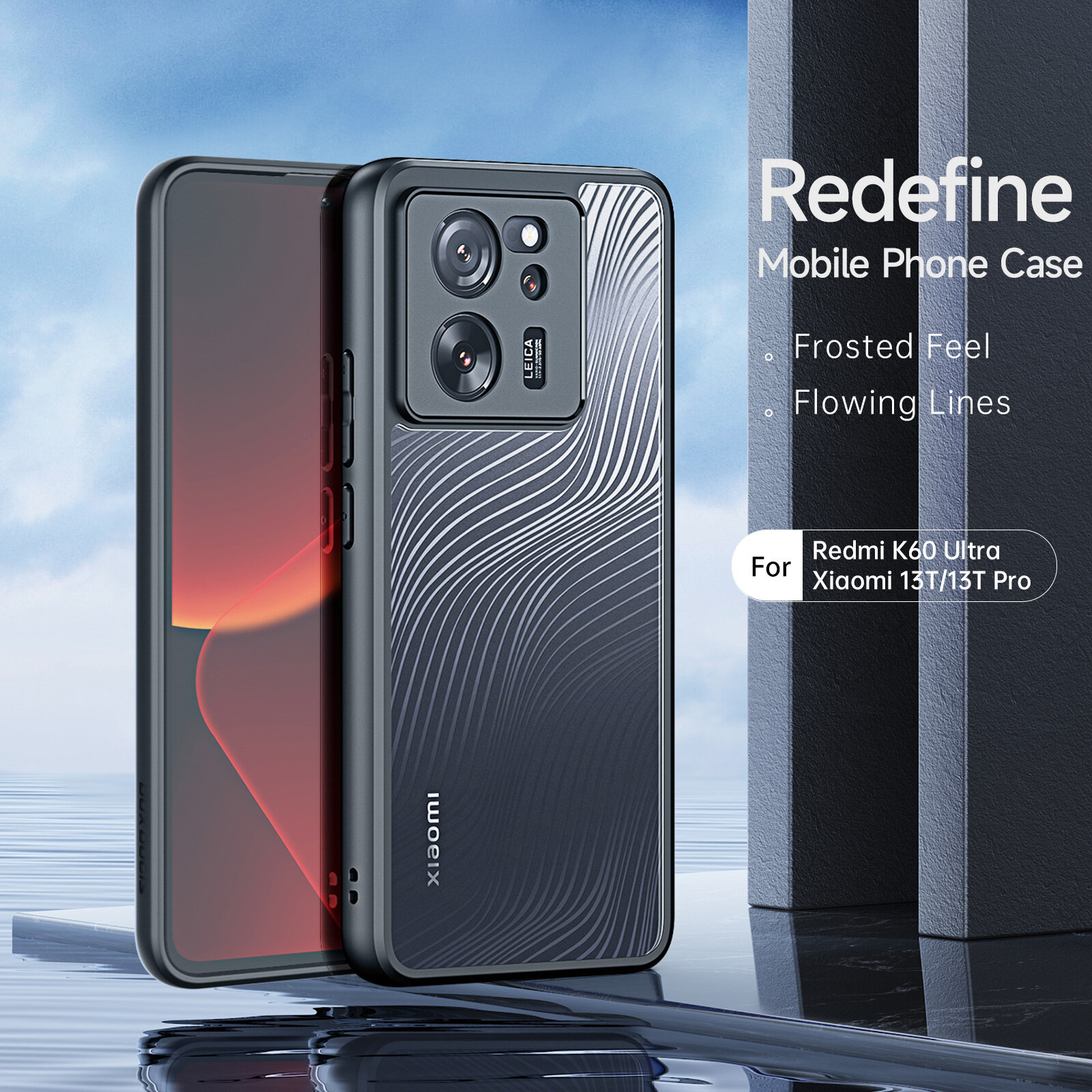 Чехол-накладка Dux Ducis для Xiaomi 13T / 13T Pro / Redmi K60 Ultra Extreme Edition, Aimo series, акриловый с черным бортом и защитой камеры — фото 1