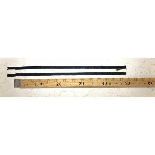 Молния металлическая разъёмная чёрная- основа тёмн никель- звено и бегунок Т4 - 50см 1зам 1шт CR Испания 550₽