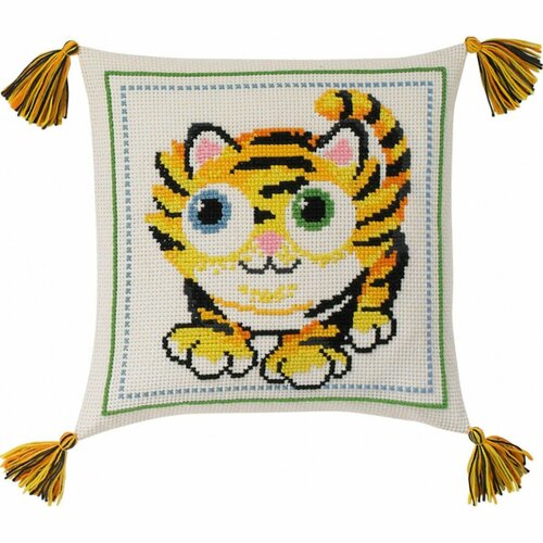 Набор для вышивания Тигр, подушка 30 х 30 см PERMIN 83-3879