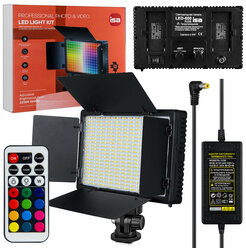 Светодиодная панель со шторками для фотосъемки ISA LED-600 RGB, черный