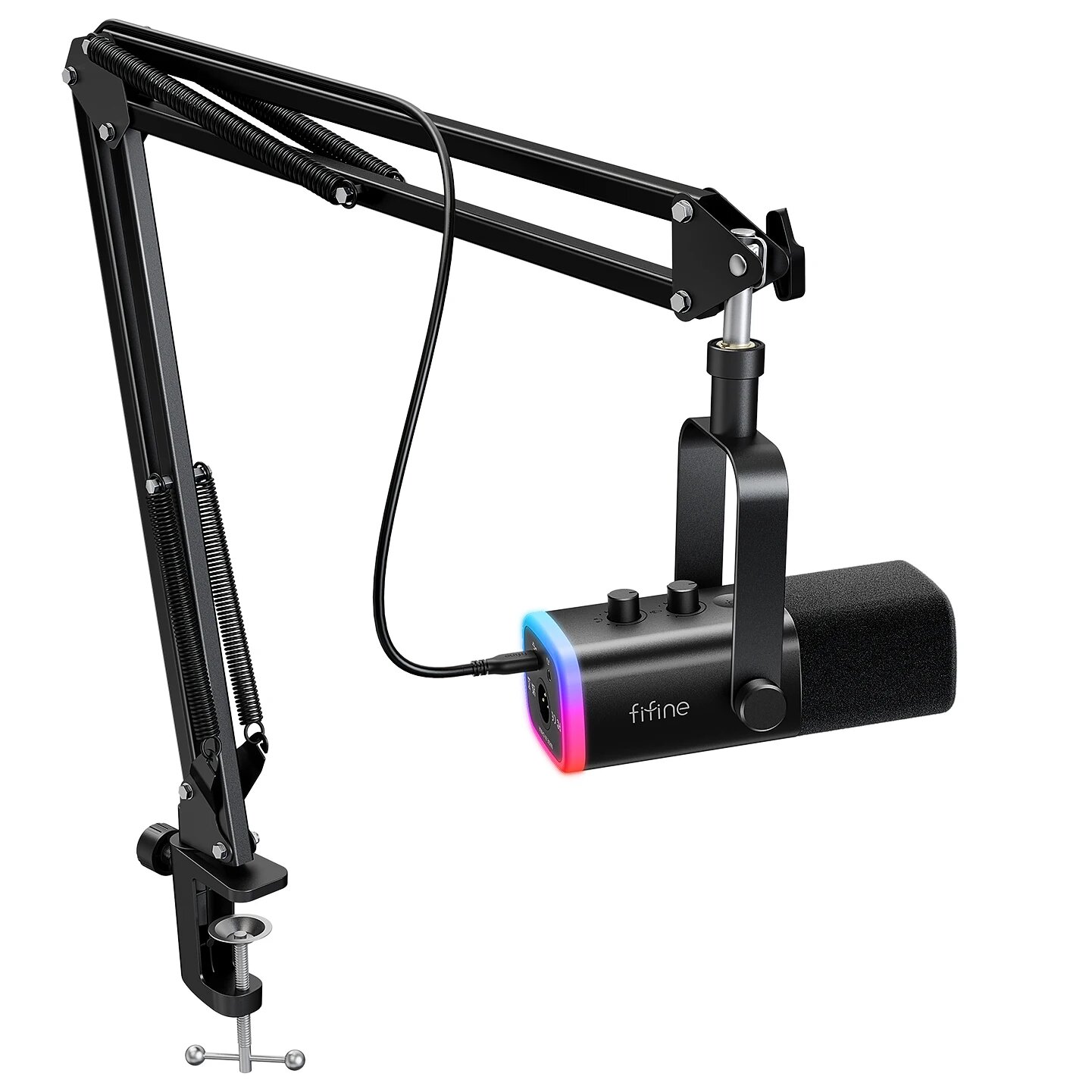 FIFINE AM8TW RGB подвесной мульти-микрофонный комплект