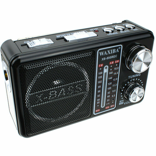Радио XB-895REC Waxiba USBSDmicroSD фонарик черное 1272₽
