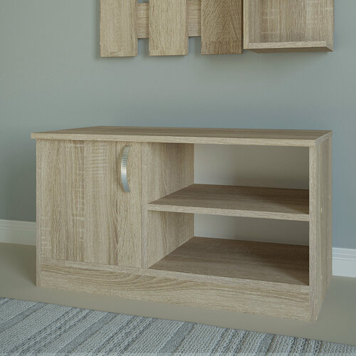Изображение товара Тумба для обуви в прихожую дуб сонома 80 см с ящиком и полками
