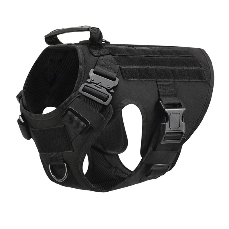 Тактический жилет-шлейка для собак COOYOMOO Черный, M(15-30KG), Black Harness