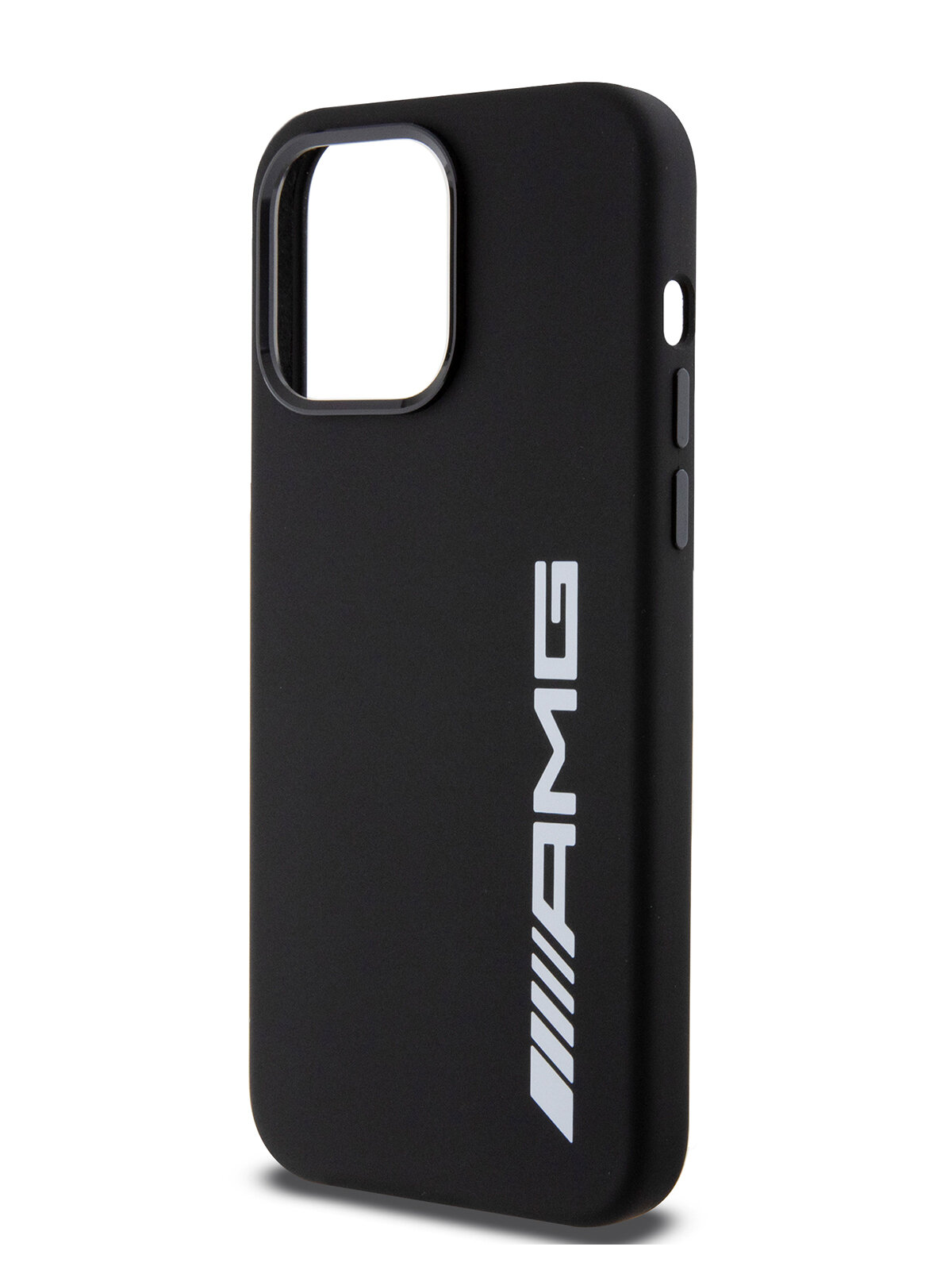 AMG для iPhone 15 Pro Max чехол Liquid silicone Big Logo Hard Black (MagSafe)