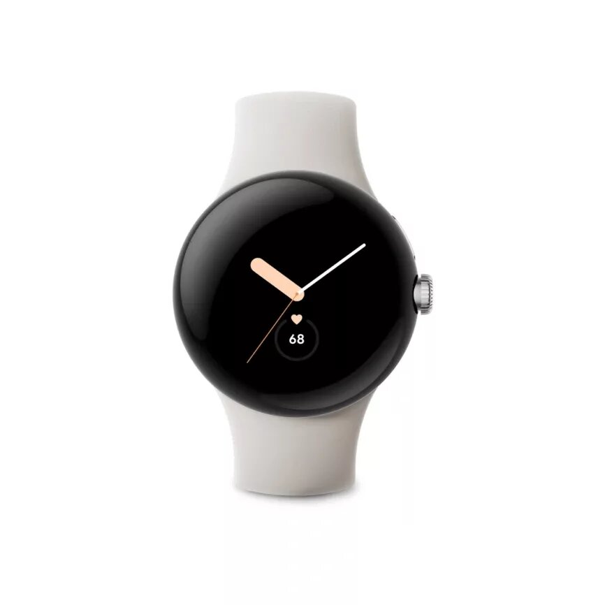Google Pixel Watch LTE + Bluetooth/Wi-Fi Polished Silver Case/Chalk Active band