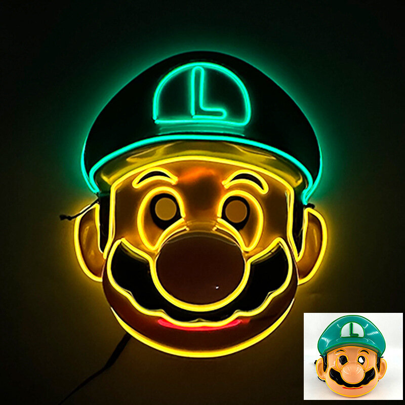 Маска "Супер Мэри", с LED-подсветкой, для вечеринок