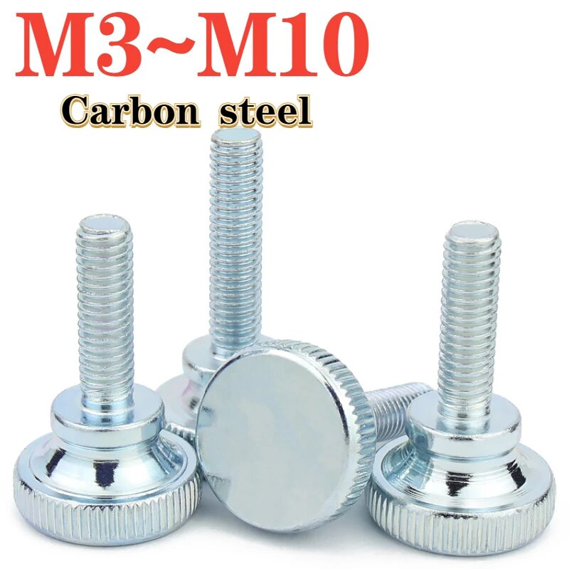 Оцинкованная углеродистая сталь м3 М4 М5 М6 М8 М10 Накатанная с высокой головкой ручная затяжка винт для занавески настенный стеклянный Регулируемый болт M4x6mm-5Pcs