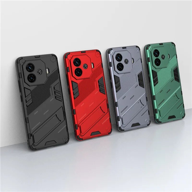 Для IQOO Z9 Turbo чехол для IQOO Z9 крышка турбины 6,78 дюймов панк бронированный противоударный жесткий резиновый кронштейн бампер для IQOO Z9 Turbo, Green, For IQOO Z9 Turbo — фото 1