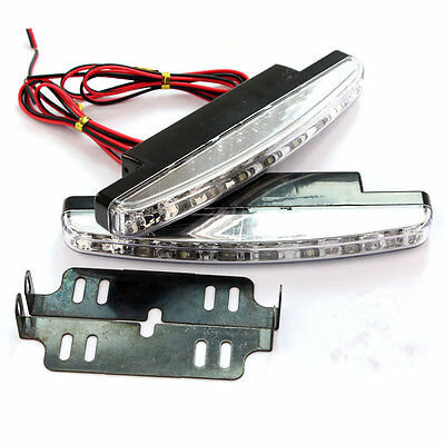 2 Шт 8 Led 12V Белый Евро Противотуманный Фонарь Drl Дневные Ходовые Огни Для Bmw