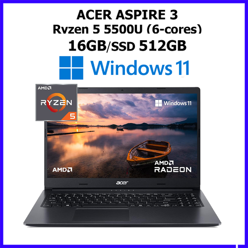 156 Ноутбук ACER Aspire 3 A315 Ryzen 5 5500U16GB512GB SSDWindows11 4499000₽