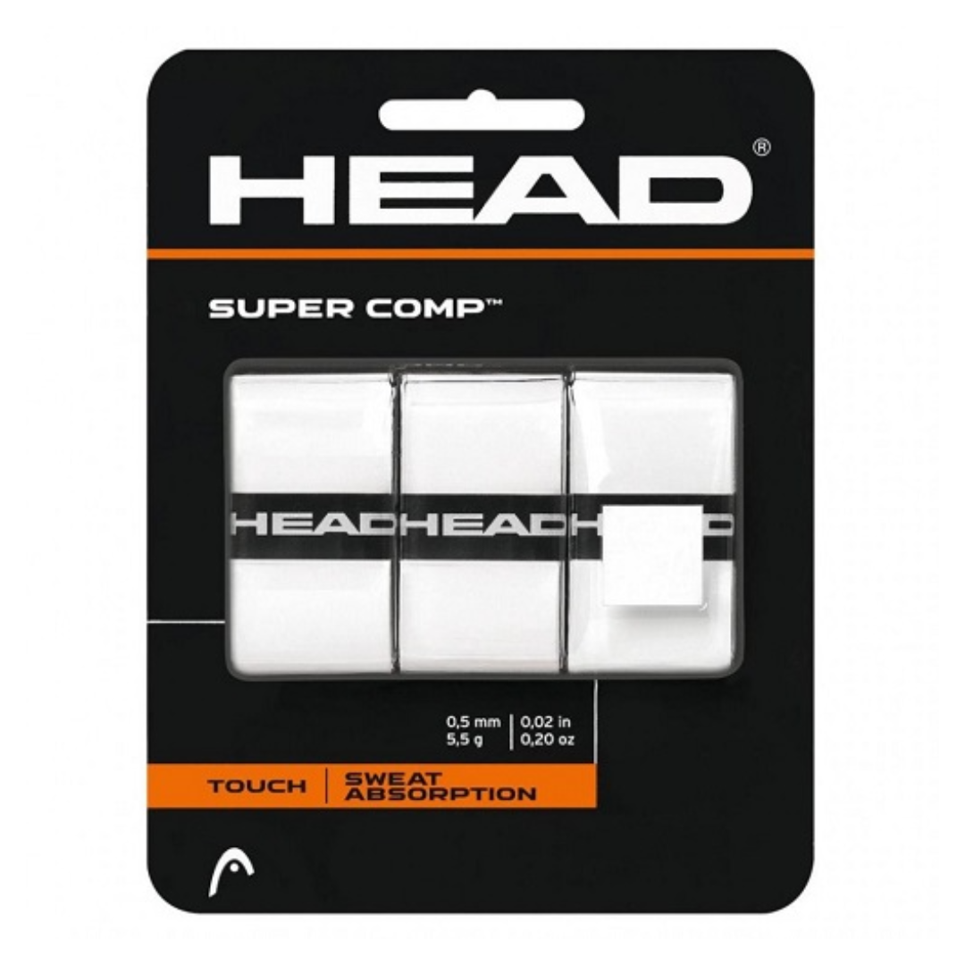 Овергрип HEAD Super Comp x3 285088 для большого тенниса полиуретан 1м 3 шт белый
