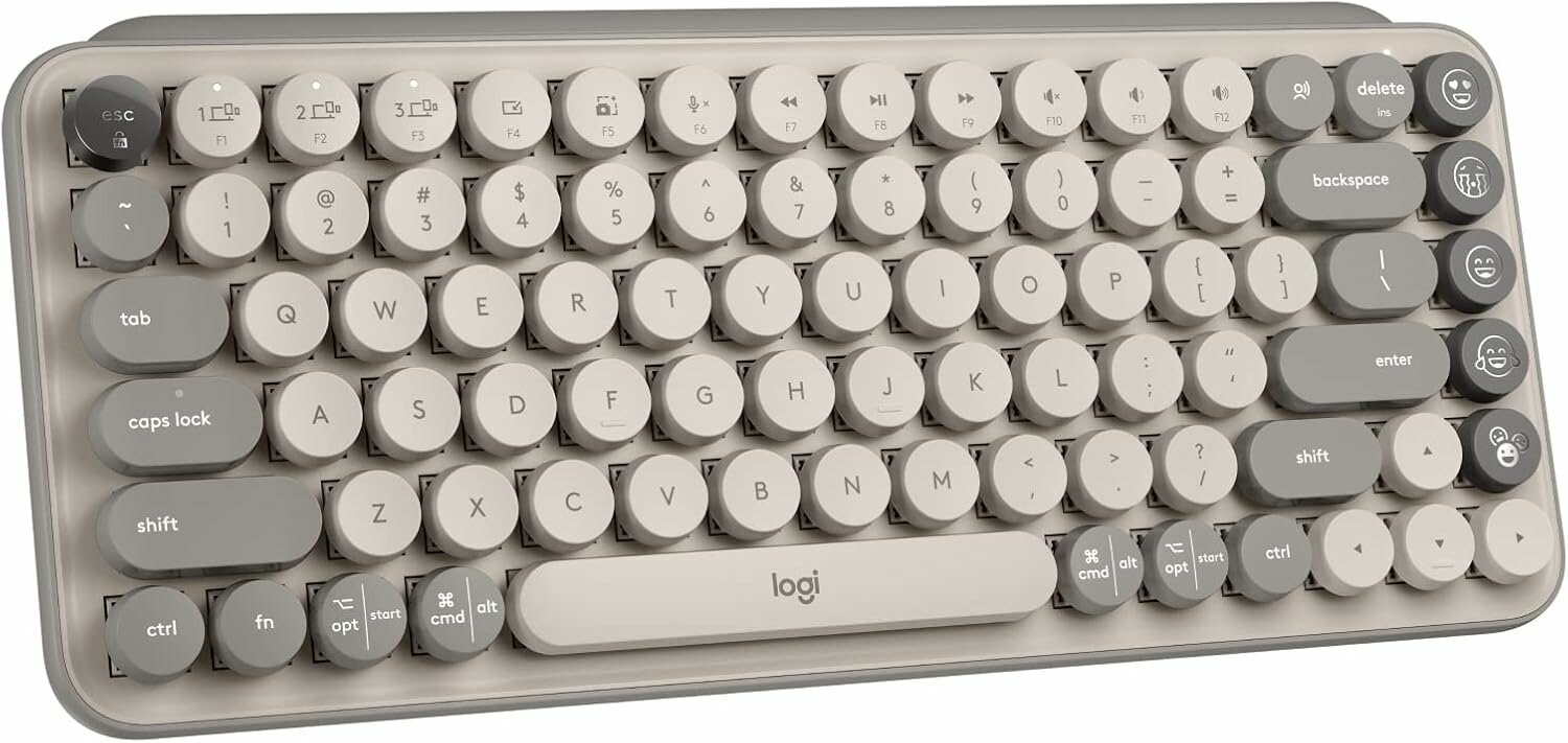 Беспроводная клавиатура Logitech POP Keys MIST, английская/русская (ISO), серый/бежевый — фото 1