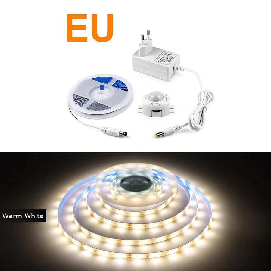 Светодиодная лента Gyarfas с датчиком движения 1 метр 2 м AC220V-Warm White