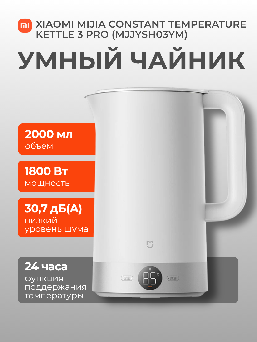 Умный термостатический чайник Xiaomi Mijia Constant Temperature Kettle 3 Pro (MJJYSH03YM) CN версия