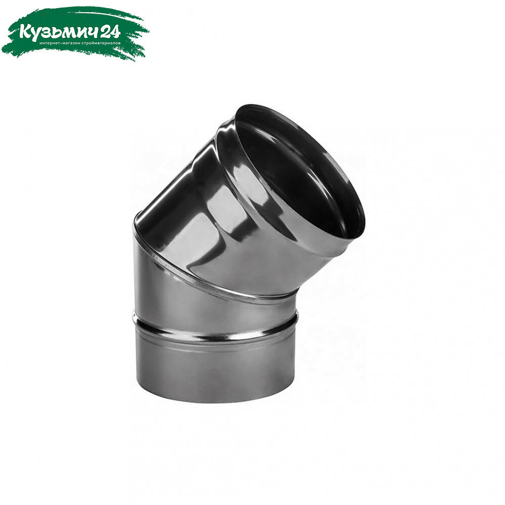 Отвод (колено) дымохода Ferrum d150 мм угол 135 гр сталь 0.8 мм