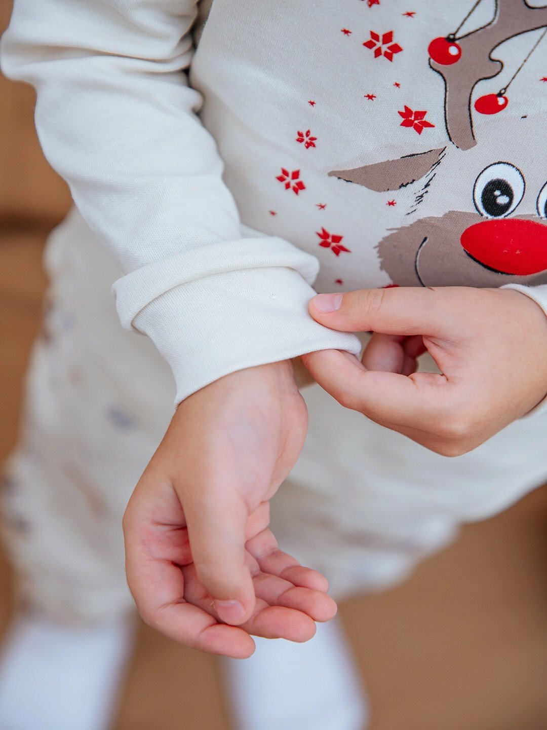 Пижама neo, размер 98, бежевый/красный — фото 1