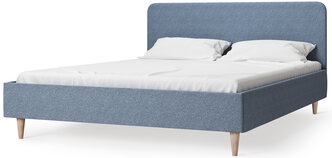 Каркас кровати Pragma Ingoda (ингода), спальное место 160х200 см, с реечным основанием, обивка: текстиль букле, голубой