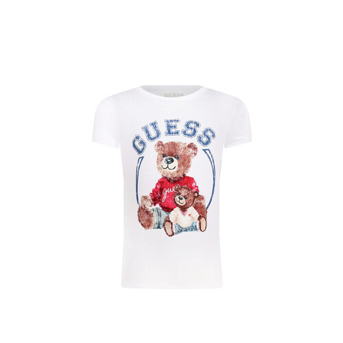 Футболка GUESS, размер 14 лет, белый футболка guess размер 14 лет бежевый