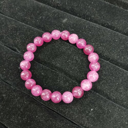 Браслет-нить, турмалин, размер 22 см, диаметр 6.8 см, розовый, красный