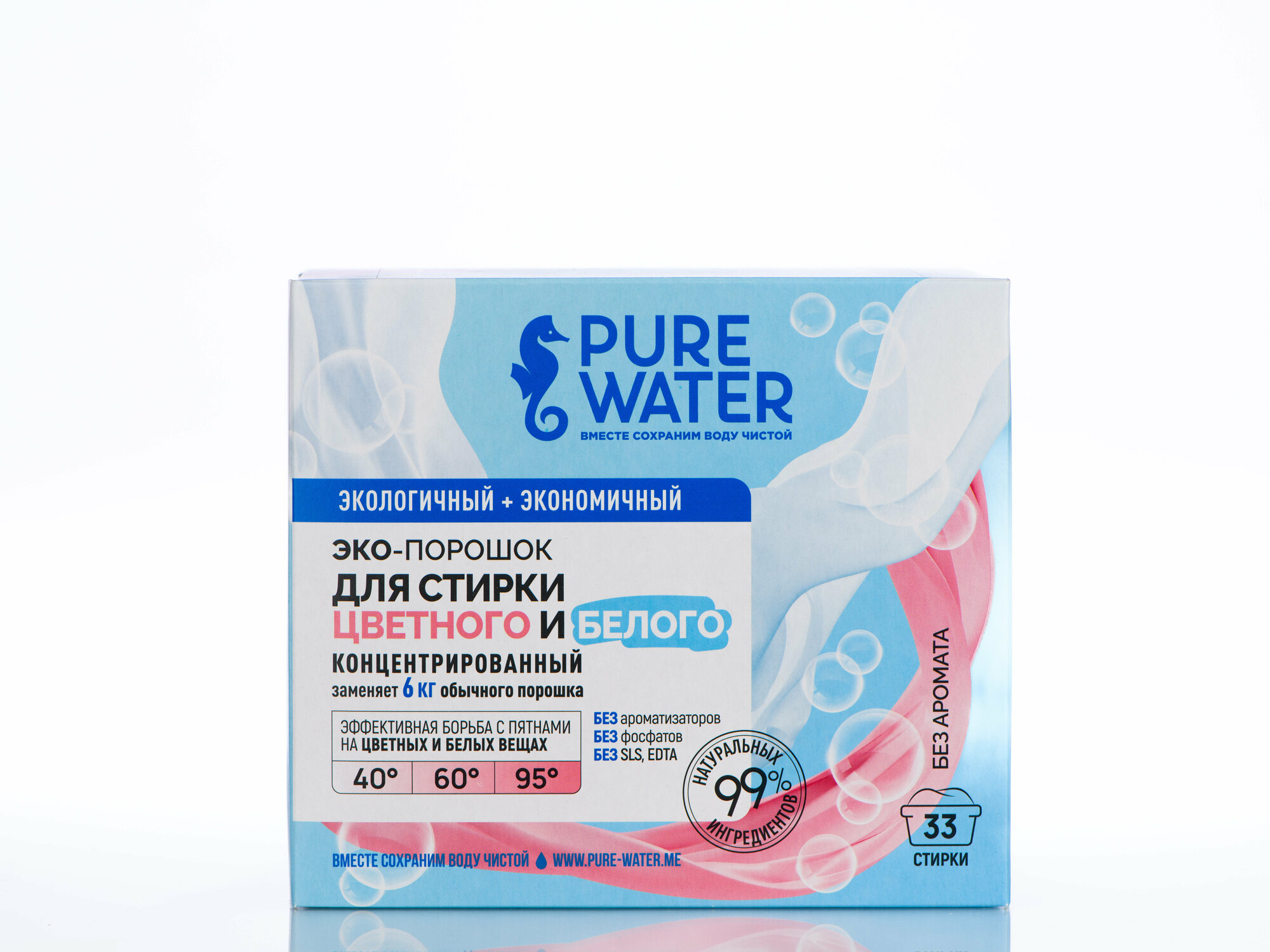 Стиральный порошок PURE WATER Экологичный концентрат, 1 кг