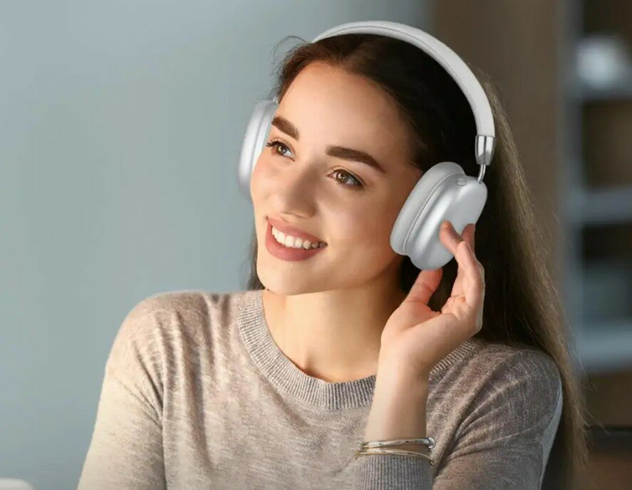 Беспроводные наушники / Складные спортивные наушники / Беспроводная Bluetooth-гарнитура/ Стильный дизайн / Серебро — фото 5