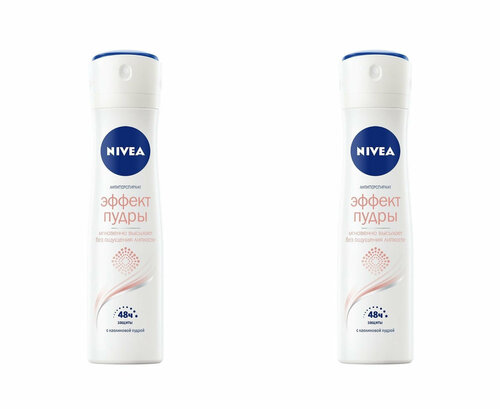 Дезодорант-антиперспирант спрей Nivea, Эффект Пудры, Fresh, антибактериальный комплекс, 150 мл, 2 уп