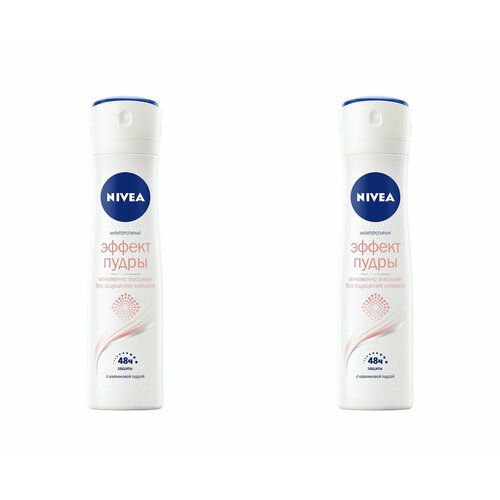 Дезодорант-антиперспирант спрей Nivea, Эффект Пудры, Fresh, антибактериальный комплекс, 150 мл, 2 уп дезодорант спрей nivea дезодорант антиперспирант спрей эффект пудры fresh