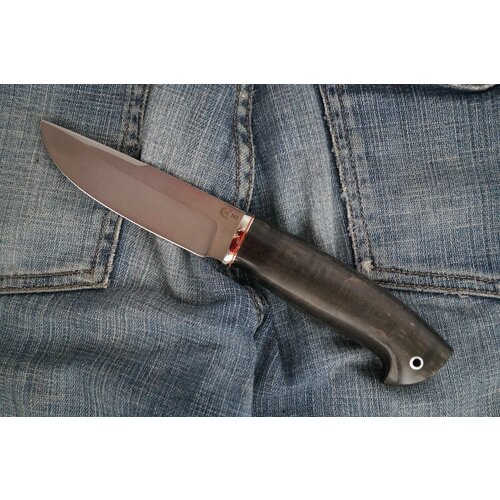 фото Нож "соболь" из стали d2 , рукоять литье мельхиор, стабилизированная карельская береза мастерская семина