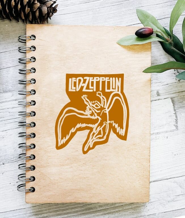 Скетчбук деревянный Led Zeppelin, Лед Зеппелин №2