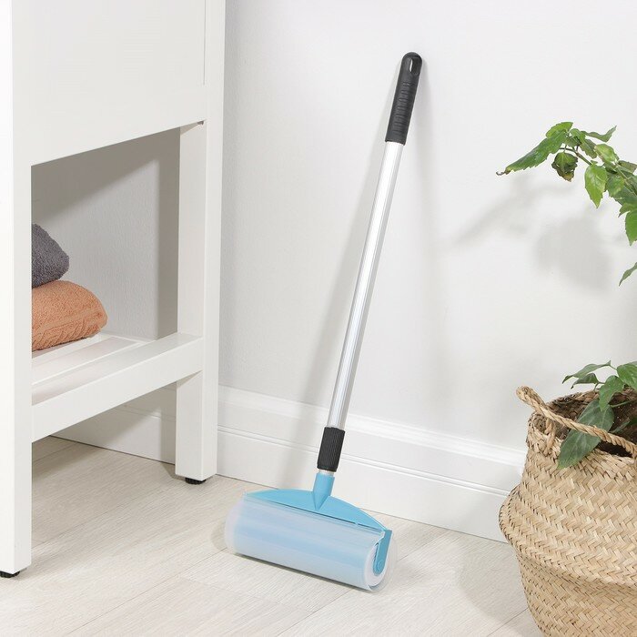 фото Силиконовый ролик КНР для чистки мебели и уборки пола, алюминиевый черенок