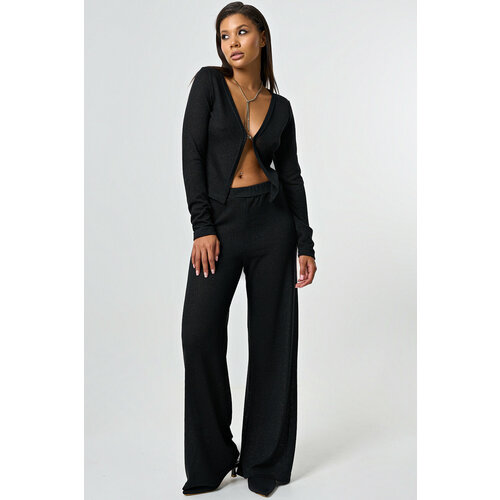 фото Брюки палаццо fly, размер 46, черный