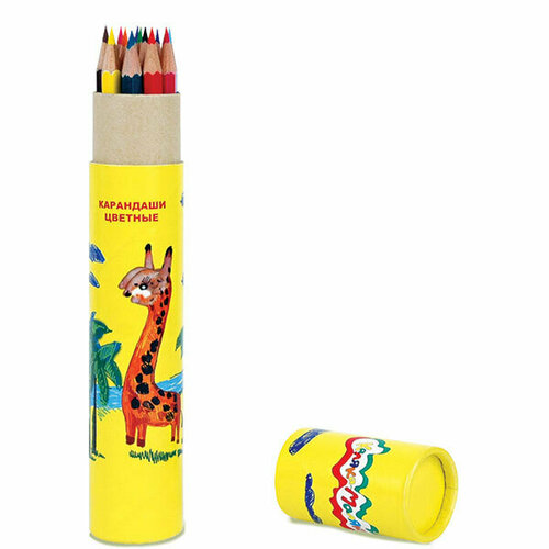 Набор цветных карандашей каляка-маляка 12 цветов каляка маляка набор цветных карандашей 12 цветов шестигранные корпус деревянный картонная упаковка 6 уп