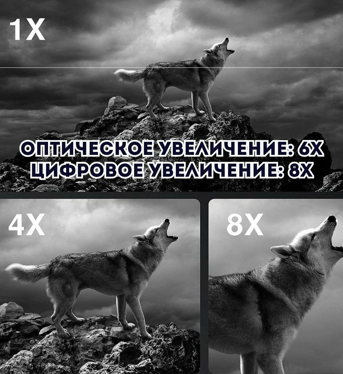 Тактический бинокль ночного видения с инфракрасным светодиодом до 300 м, ANYSMART 8х — фото 6