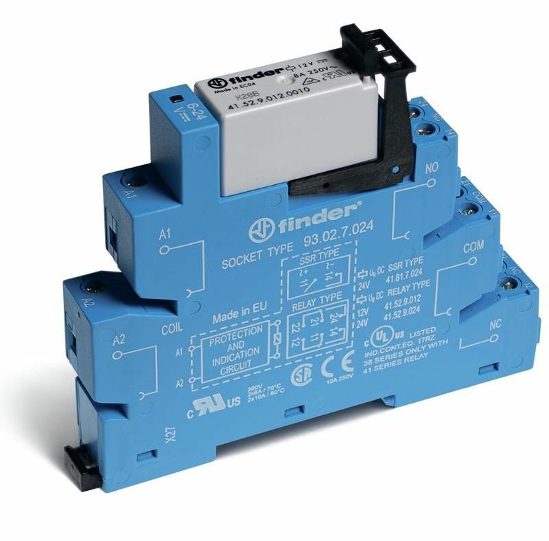 фото Модуль интерфейсный электромеханич. реле 2CO 8А AgNi 230-240В AC IP20 винт. клеммы FINDER 385282300060