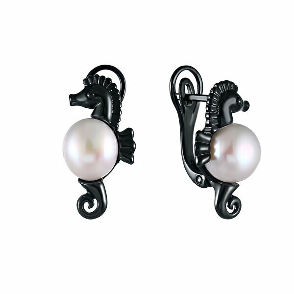 Серьги ELEMENT47, серебро, 925 проба, жемчуг