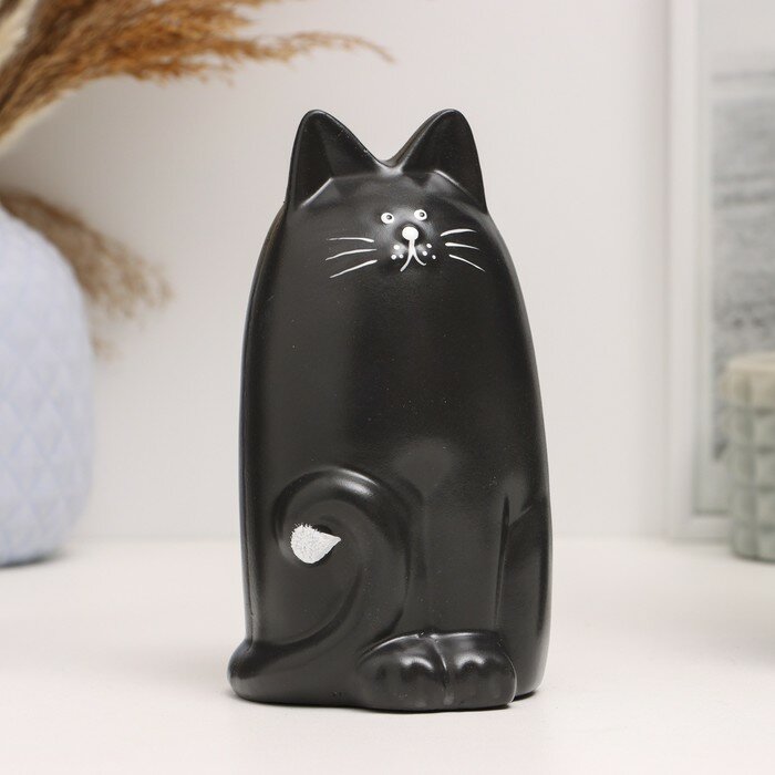 фото Копилка "Кот мурзик" черный, 15 см 10166028