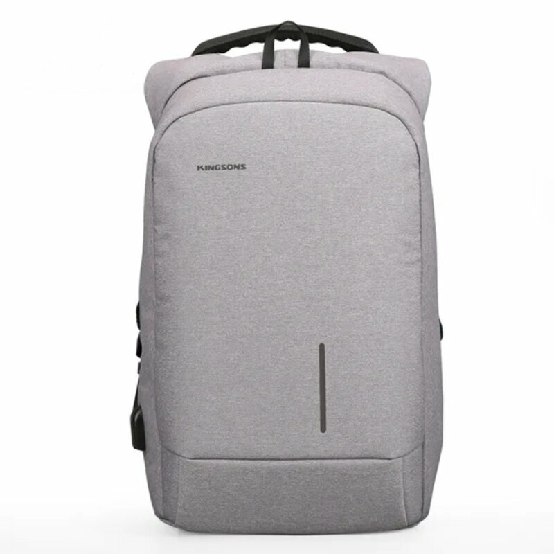 Рюкзак городской светло-серый антивор 14л, с USB, для ноутбука 15.6", KS3149W-D Kingsons